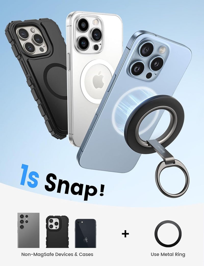 Lamicall حلقة مغناطيسية لهاتف MagSafe - حامل حلقة يد دوار 360°، حامل هاتف مغناطيسي قوي، ملحقات Mag Safe لهواتف iPhone 17 16 15 14 13 12 Pro Max Air، وأجهزة Androids - Image 4